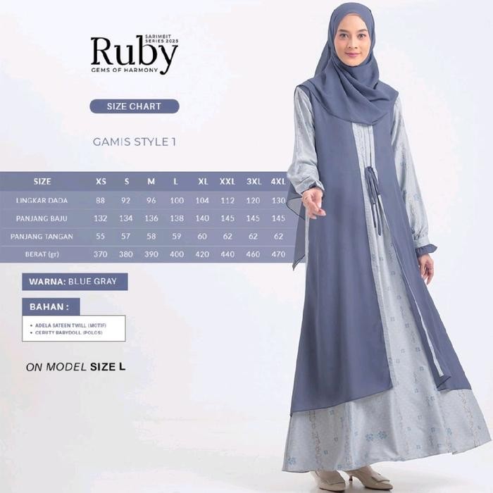 BEST SELLER WARNA BLUE GRAY RUBY SARIMBIT BAJU LEBARAN 2025 Baju lebaran,Couple, gamis, dress