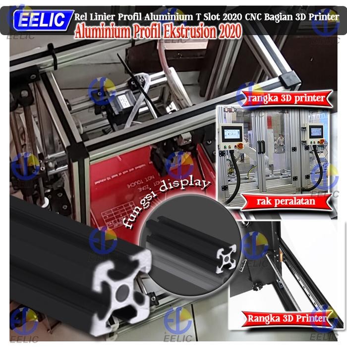 EELIC ALM-EX2020 ALUMINIUM PROFIL PROFILE EXSTRUSION TSLOT 2020 CNC 3D PRINTER PANJANG 100 CM