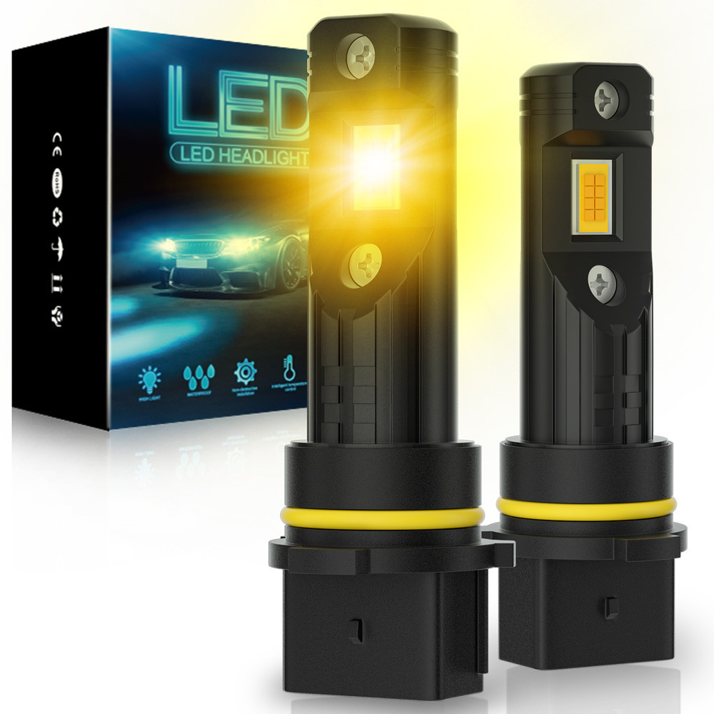 2 Pcs P13W LED Car Fog Lamp PSX26W PSX24W H16(EU) 5202 H10 3000K Wireless 1:1 Design CSP Fanless