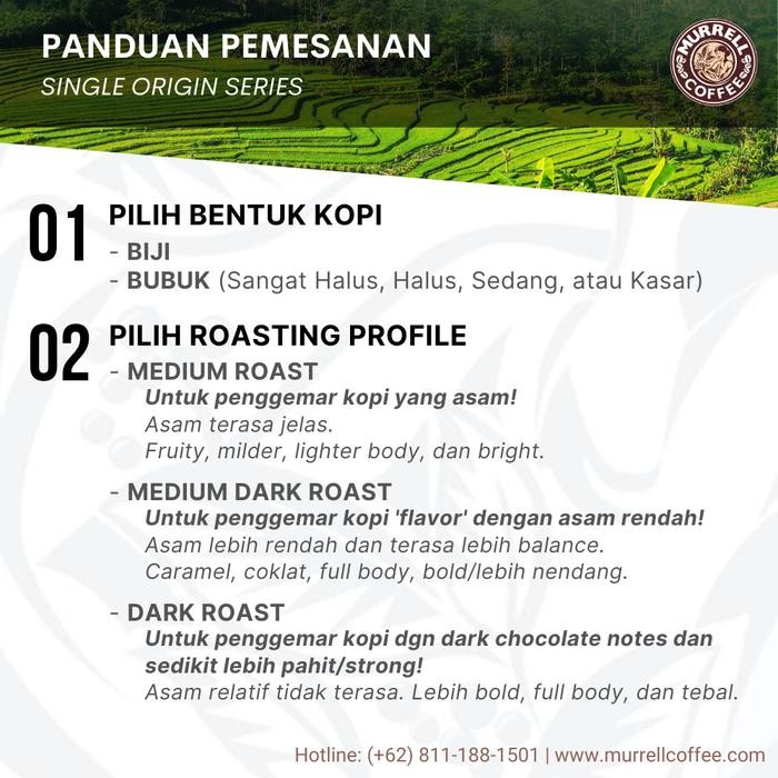 

Toraja Sulawesi Kopi Arabica Specialty Premium Biji Bubuk Murrell Coffee