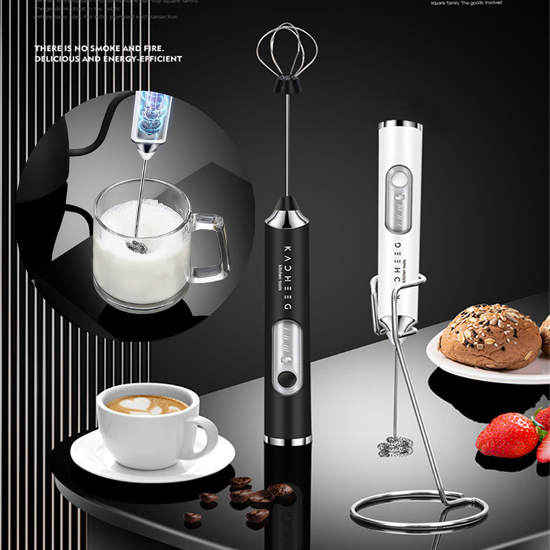 

Electric Milk Coffee Drink Frother Foam Maker Frothing Wand Egg Beater Portable Rechargeable Whisk