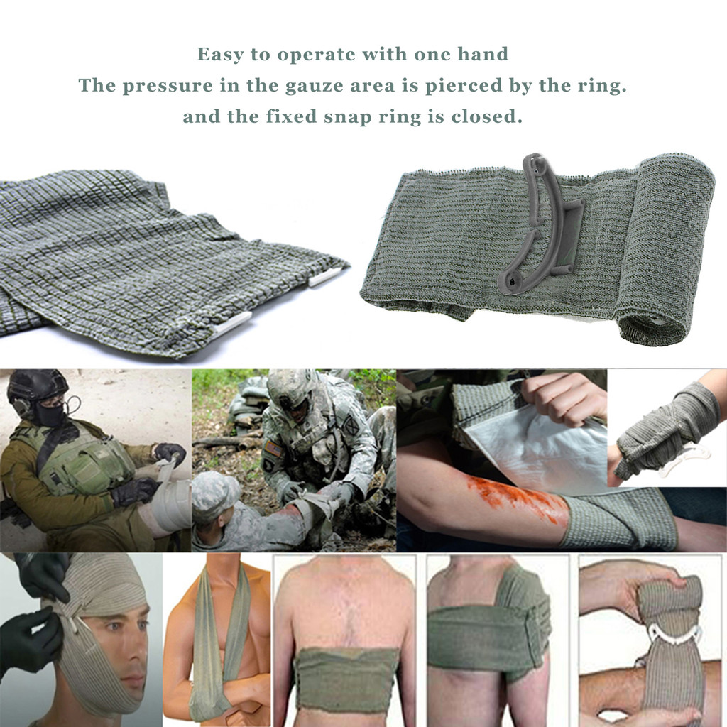 

10PCS Israeli Bandage 4/6in Wound Dressing Emergency Compression Bandage Tactical First Aid Trauma