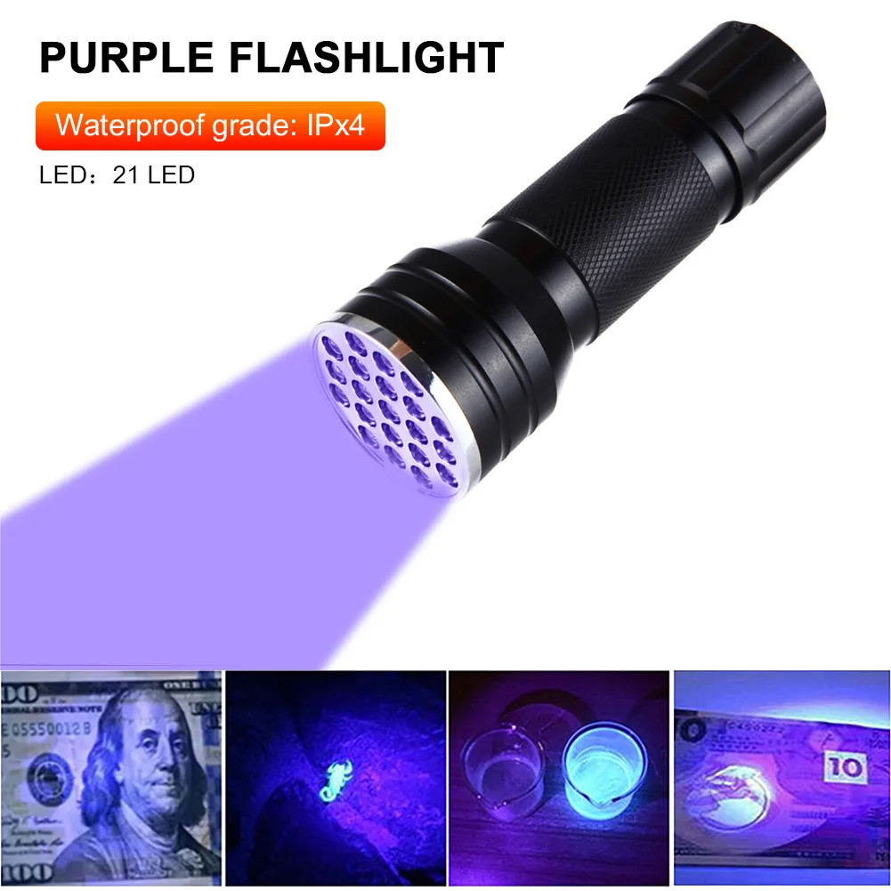 

Portable Ultra Violet LED Flashlight 9LED UV Light Backlight 395nm Inspection Lamp Mini UV