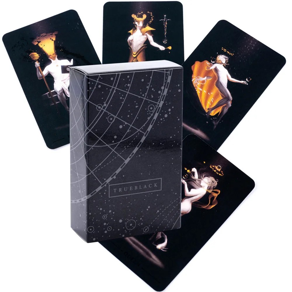 

1Pcs Deck Tarot True Black Tarot Cards 78 Cards Set Divination Game Gift Board Table Game Oracles