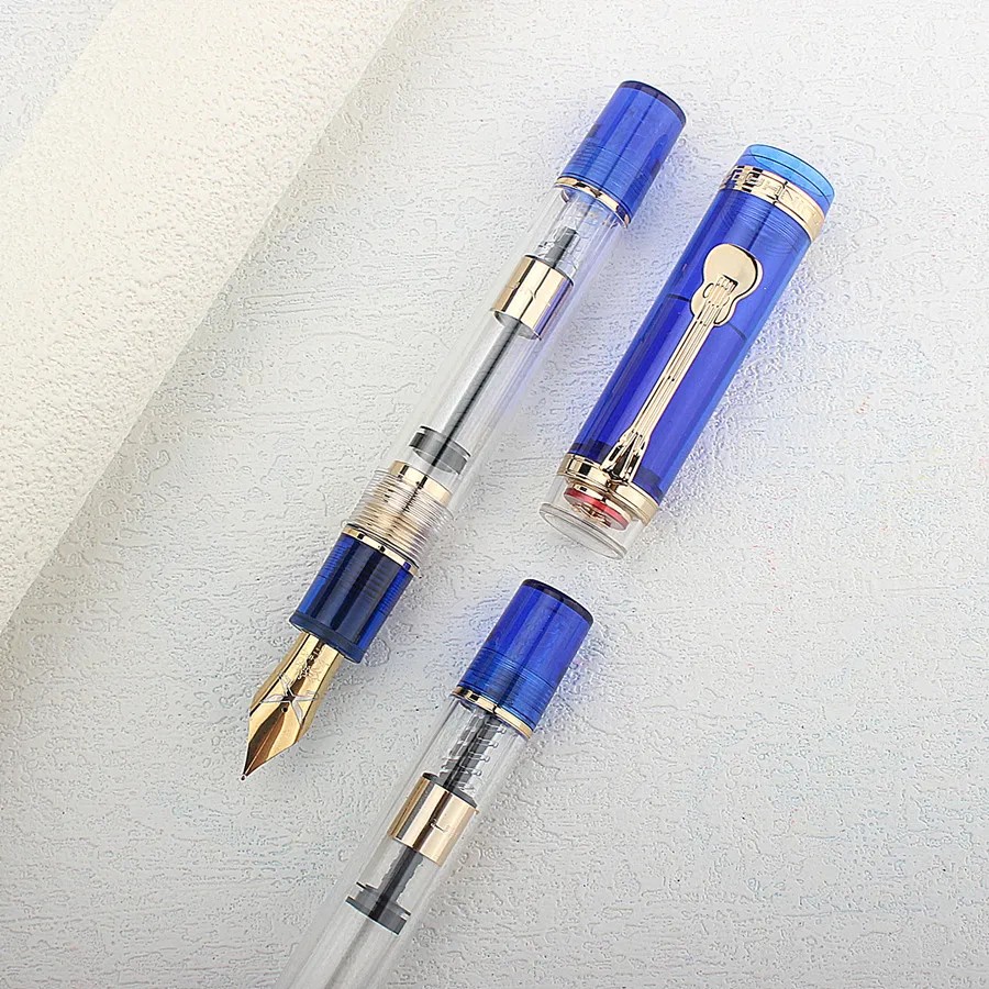 

Jinhao 1935 TIANDAO Fountain Pen blue Luxury F/M Sword Nib Writing Calligraphy ink Pens Stationery