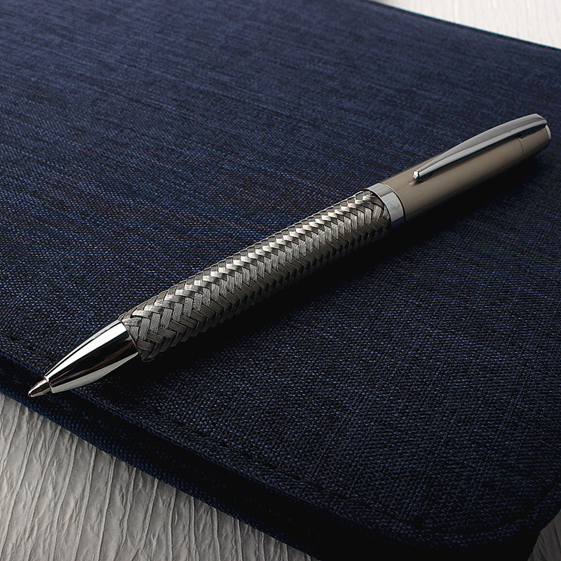 

Luxury Steel Wire Weaving Ball Pen Style Commercial Metal Ballpoint Pens for School Office Ballpoint