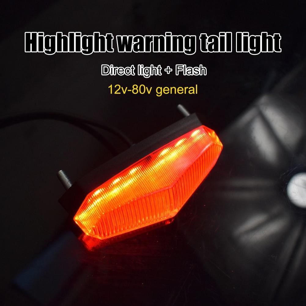 

12V-80V Electric Bike Taillights Rear Lamp LED Safety Warning Lamp For E-scooter Ebike Warning