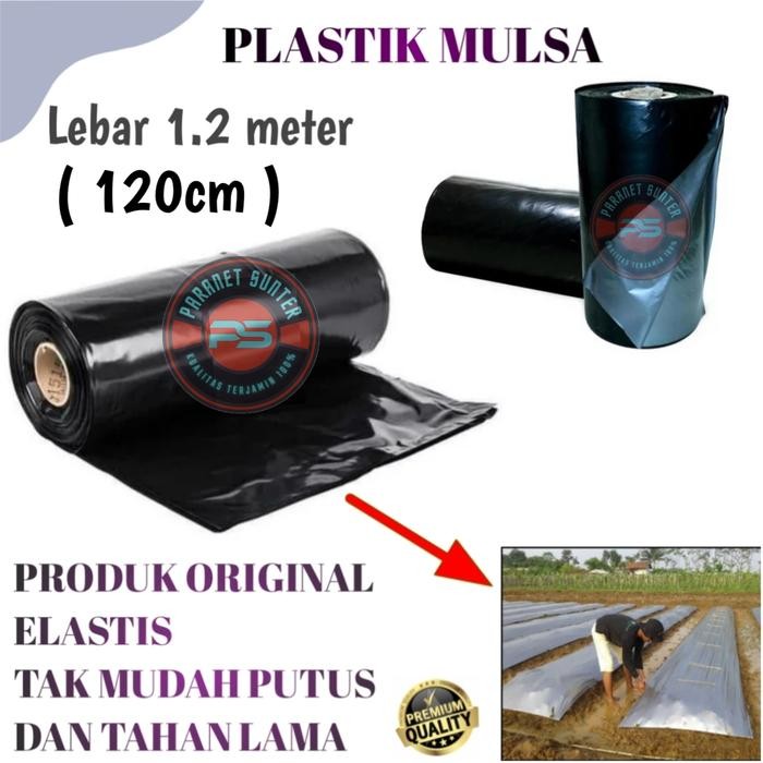 Plastik Mulsa Hitam perak lebar 1.2M panjang 250 meter