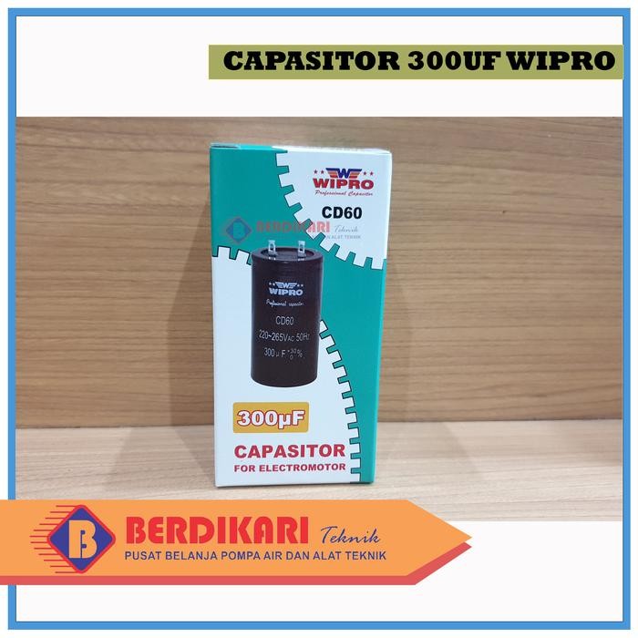 Kapasitor / Capasitor Bulat Electro Motor Listrik Dinamo Wipro 300uf
