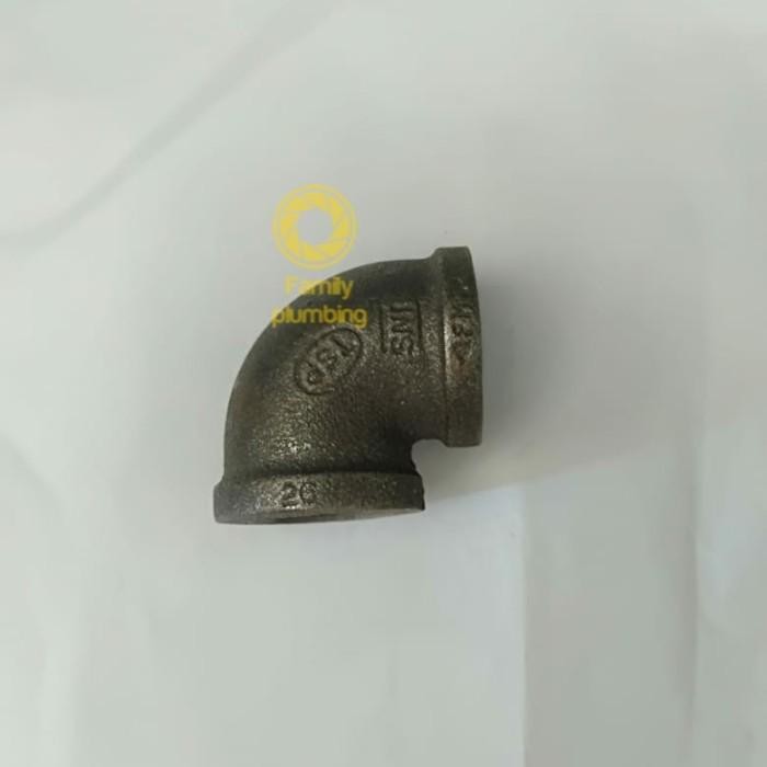 (Allthebest) KENI KNEE ELBOW L DRAT MERK TSP BLACKSTEEL BS BESI HITAM 1" INCH