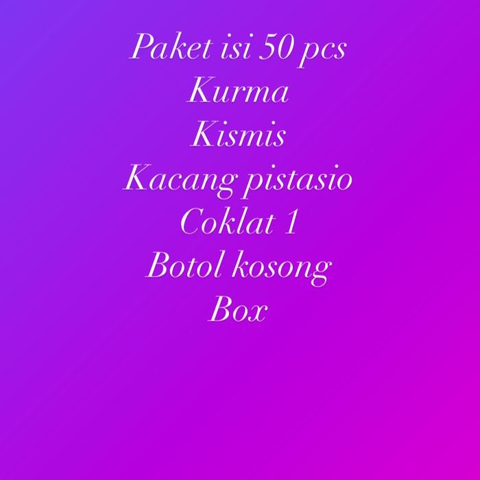 

Paket Oleh Oleh Haji Pitasio Tanpa Air Zam Zam Isi 50 Pcs