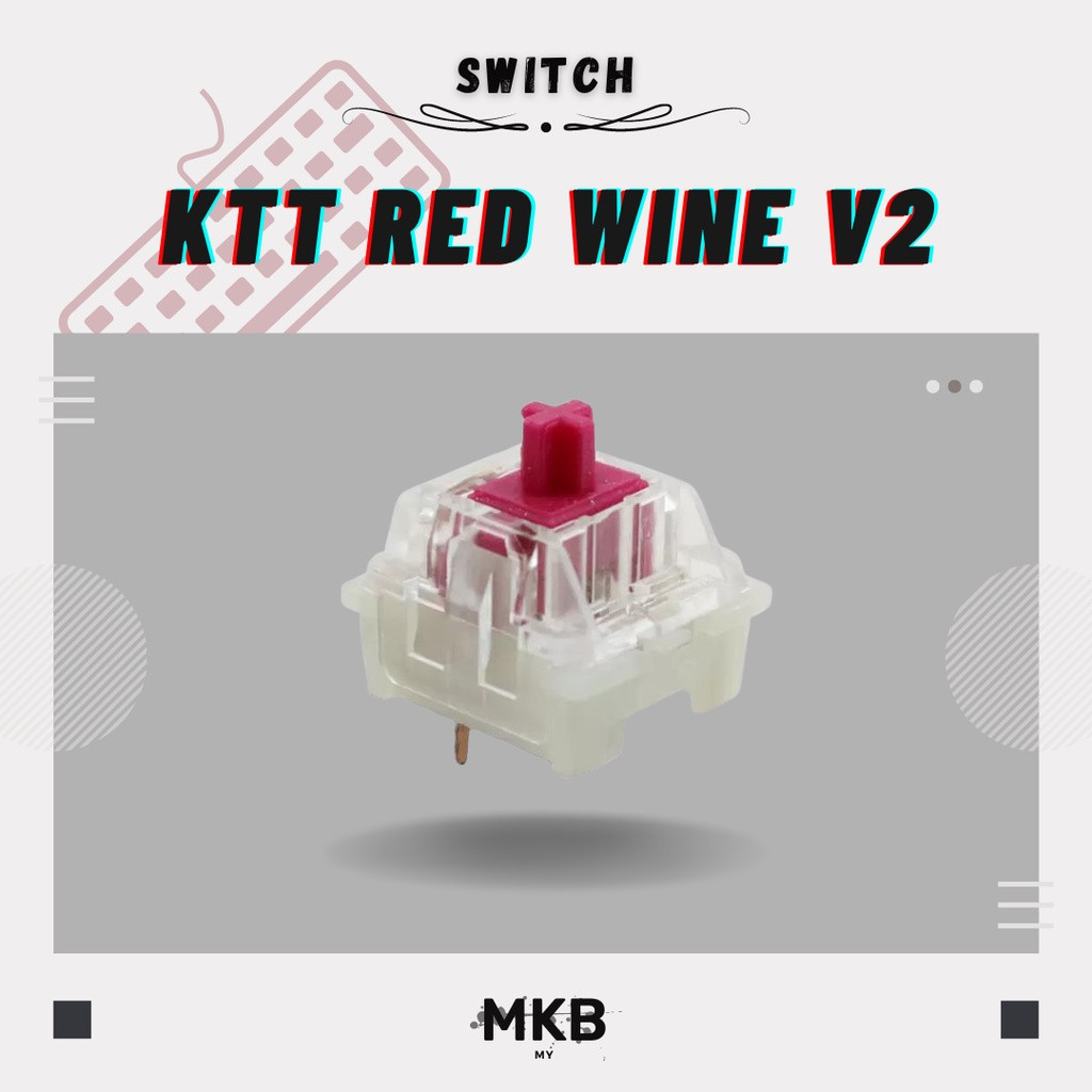 KTT Red Wine Switch V2 RGB Transparent Customize GK61 Anne Pro 2 For