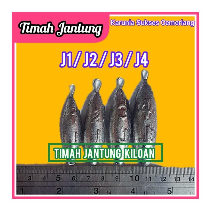 Timah Jantung J1 / J2 / J3 / J4 - Timah Pemberat Jaring/ Timah Pancing Gratisongkir