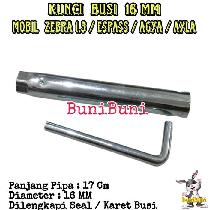 Kunci Busi Zebra 1.3 / Kunci Busi Pipa Untuk Mobil Zebra 1.3 S89 / Espass / Agya / Ayla / Taruna /