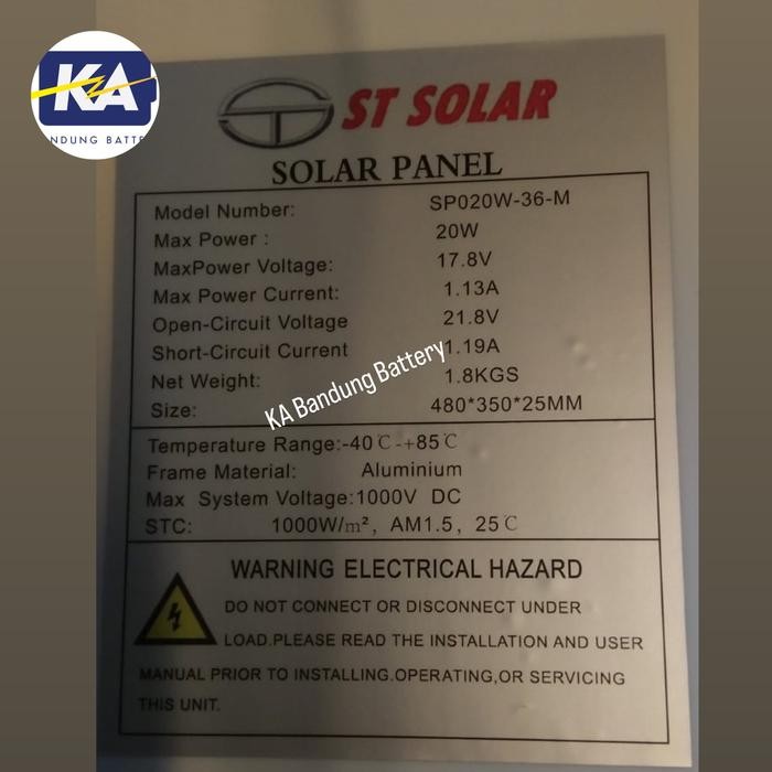 solar panel cell surya st solar stc stec module 20wp 20 wp poly 12v