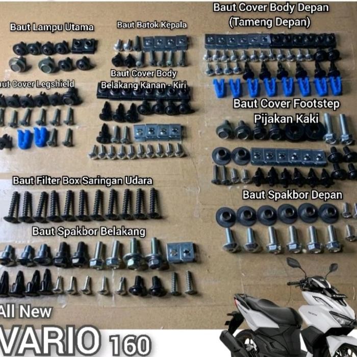 baut full set body Honda Vario 160 all new baut lengkap body vario