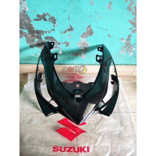 (Allthebest) cover tameng depan shield leg front suzuki address hitam putih biru