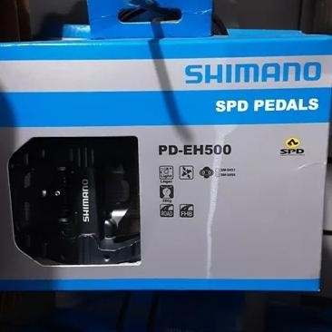 Hemat Pedal Sepeda Dual Side Shimano Spd Pedals Flat Cleat Mtb Pd-Eh500