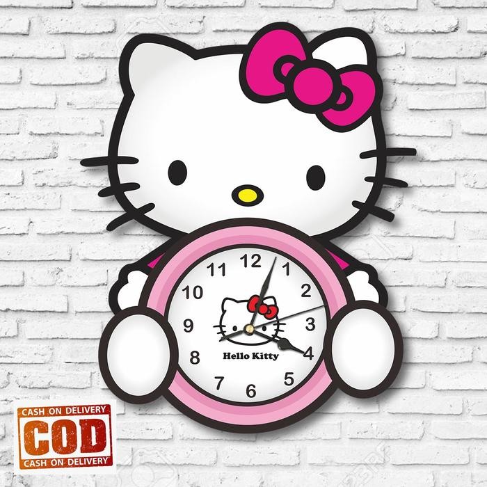 JAM DINDING KARAKTER HELLO KITTY UNIK / HIASAN DINDING HELLO KITTY