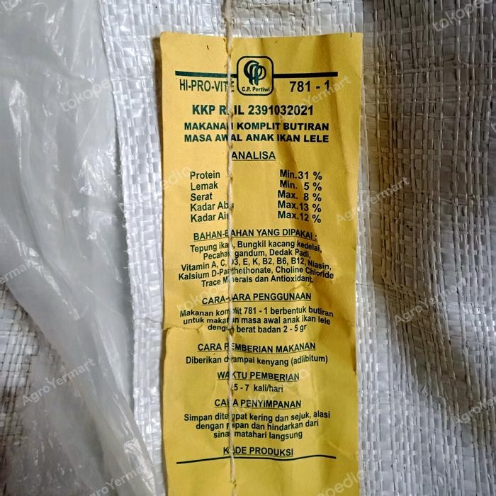 PROMOPAKAN IKAN LELE NILA PELET HI PRO-VITE 781 - 1 PAKET 10 KG