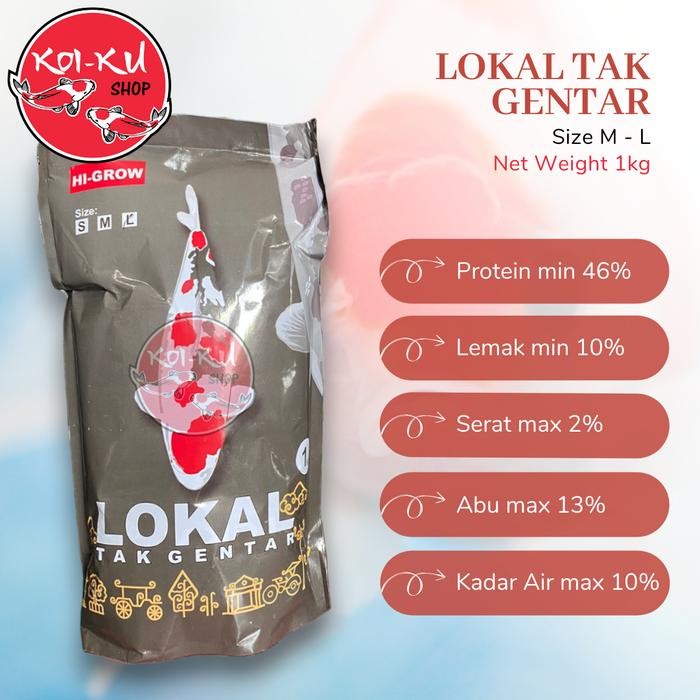PAKAN LOKAL TAK GENTAR 1KG M/PAKAN IKAN/PAKAN KOI/PELET KOI