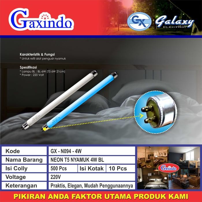 New Neon TL T5 Nyamuk (BL) Refill Lampu UV Nyamuk 4 Watt 6 Watt N094