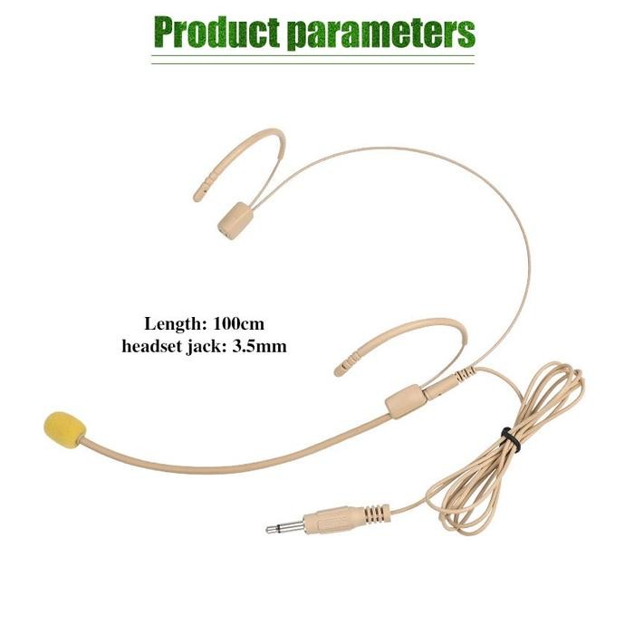 Mic Bando Microphone Clip On Headset Warna Kulit Jack 3,5 mm Kabel Panjang 1 Meter