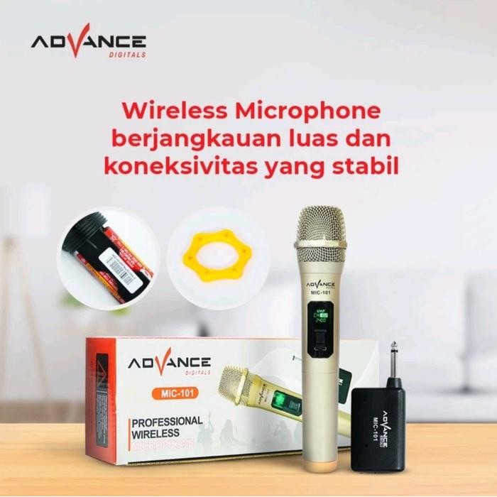 mic wireless advance 101 / wireless microphone advance mic-101