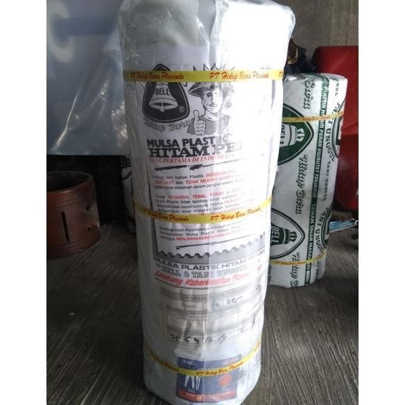 Plastik Mulsa BELL lebar 120cm panjang 500m, plastik pertanian hitam Kode 1046