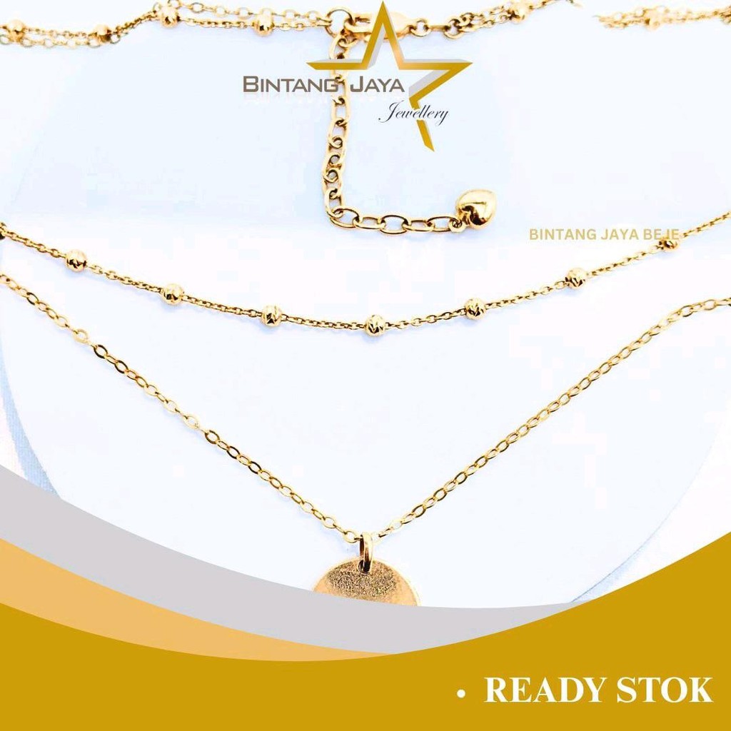 Kalung Emas Asli Rantai Polo Jedar Double Koin Kait Per 45cm - Kadar (16K) - Berat 10,39gr - Desain 