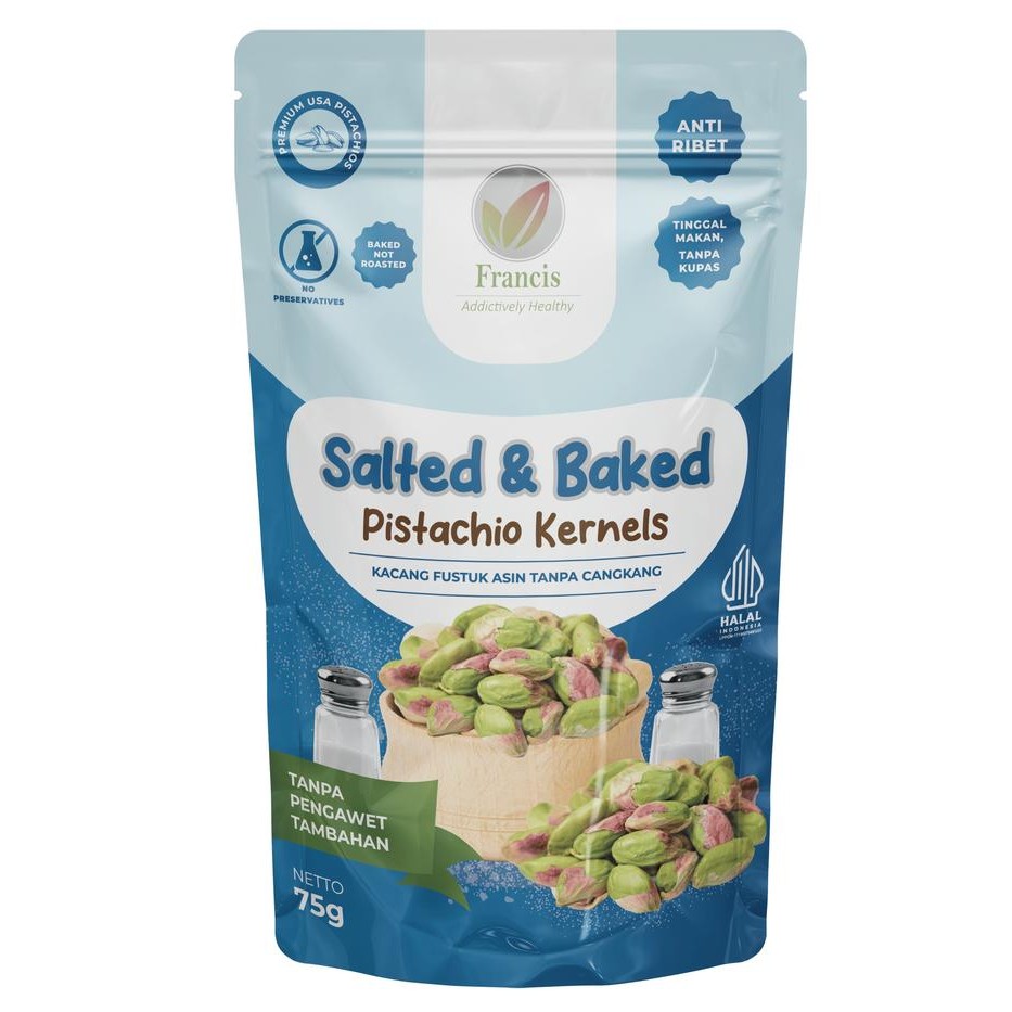 

Francis Salted & Baked Pistachio Kernels 75G