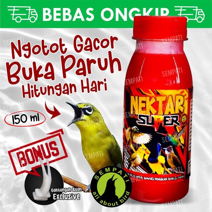 Nektar Nectar Super BMW 150ml Nektar Super Merah Pakan Vitamin Suplemen Burung Sogon Pleci Kolibri