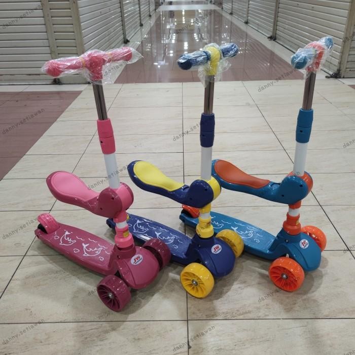 Skuter Anak Roda 3 Fullset Plastik Scooter