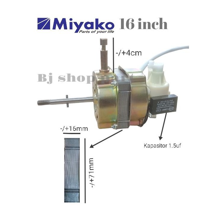 Dinamo Kipas Angin Dinding MIYAKO KAW-1662 / Mesin Kipas Angin Miyako