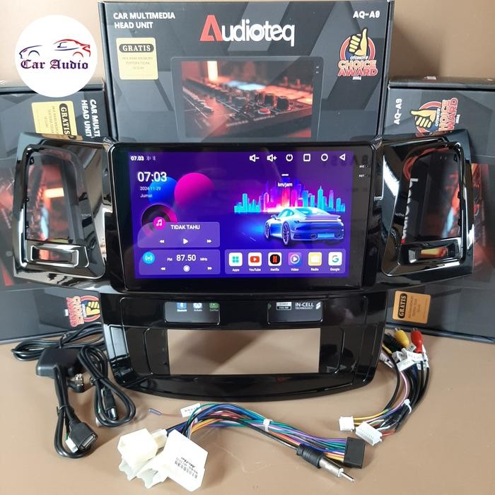 HEAD UNIT ANDROID FORTUNER LAMA ANDROID AUDIOTEQ 9 INCH RAM 2 GB CAR PLAY TOYOTA FORTUNER 2005 -