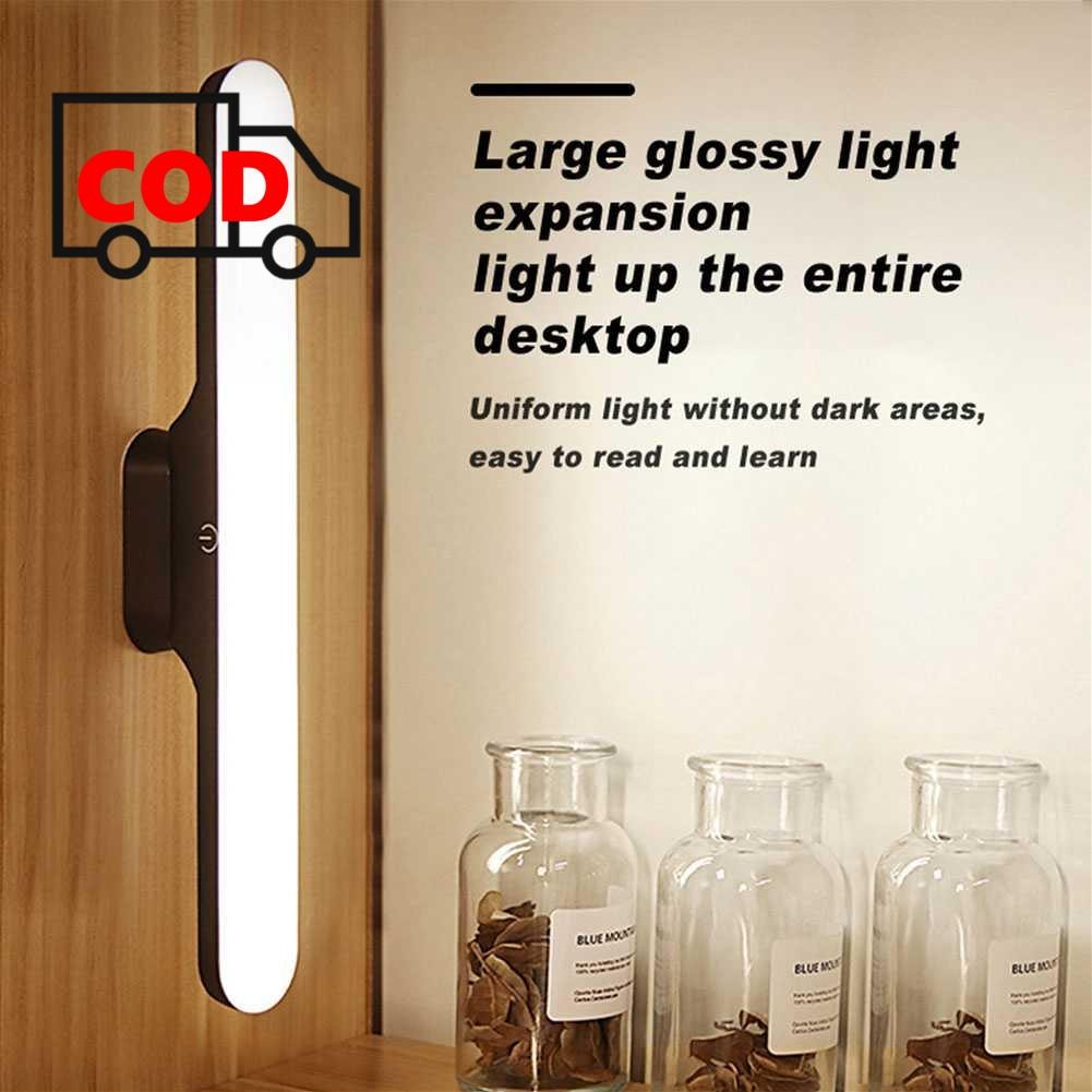 Lampu Tempel Magnetik USB Rechargeable 3W Tri Color untuk Meja Rias Rak Dinding Lampu Rias Tempel LE