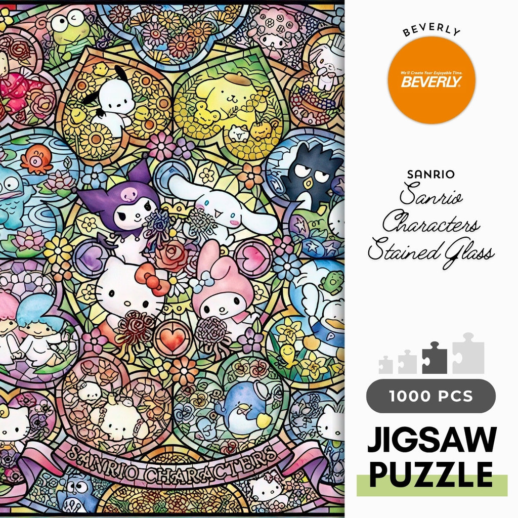 Beverly 1000-088 Sanrio Characters Stained Glass 1000 Jigsaw Puzzle