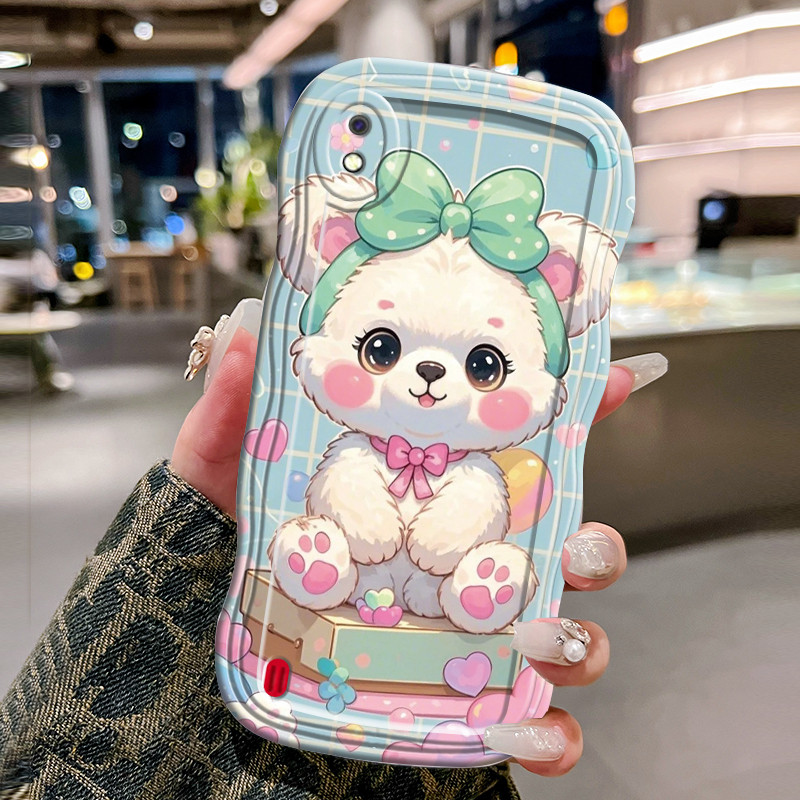 Casing Hp Untuk Samsung Galaxy A10 M10 A10s M01s Case Casing Softcase beruang kecil Kesing gelombang