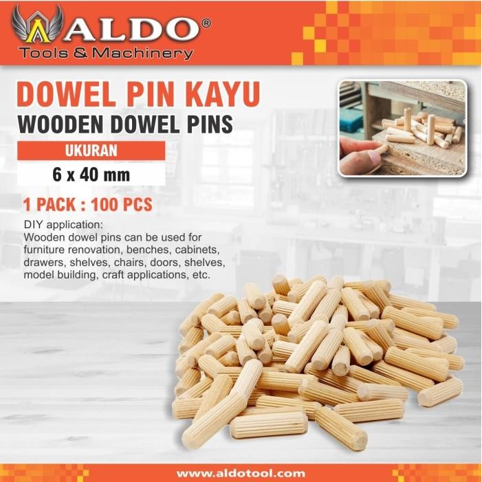 Expert DOWEL PIN KAYU / DOWEL PEN /PAKU KAYU / DOWEL KAYU ALDO
