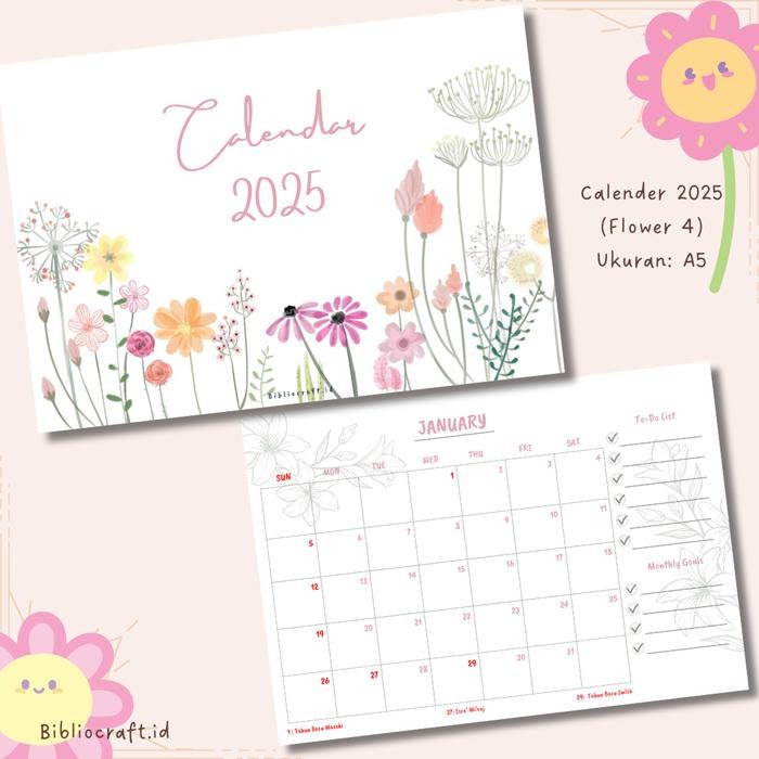 

Kalender Meja Ukuran A5 By Bibliocraft - Flower 4.0