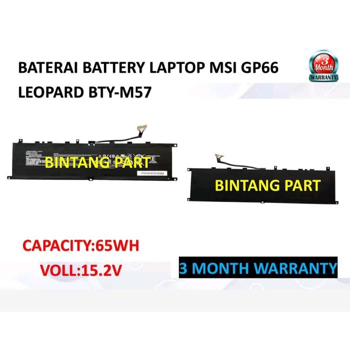 Limited Baterai Battery Laptop Msi Gp66 Leopard Bty-M57