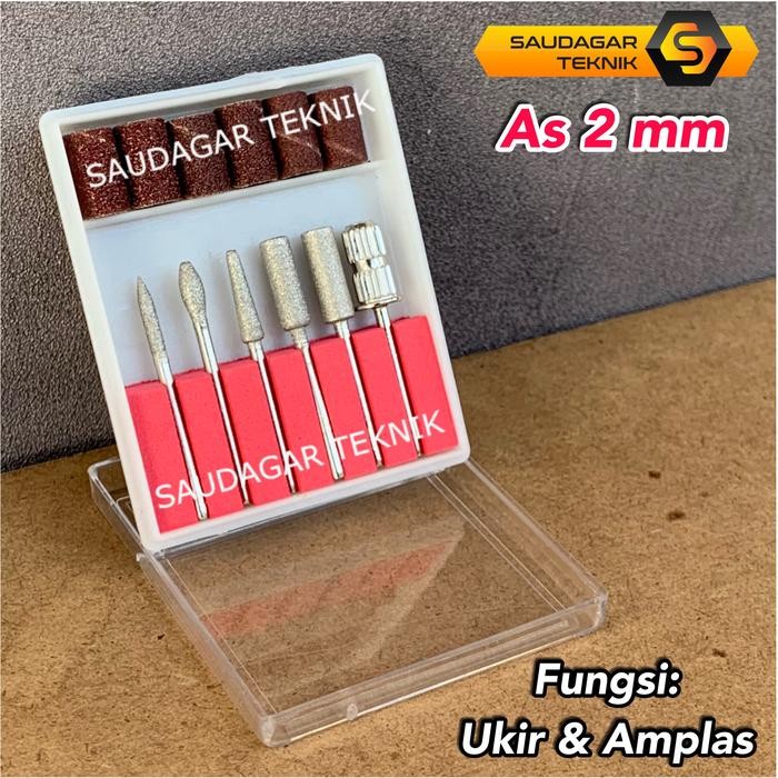 Mata Bor Mini Tuner As 2Mm Mata Bor Diamond Ukir Amplas Kayu Menicure