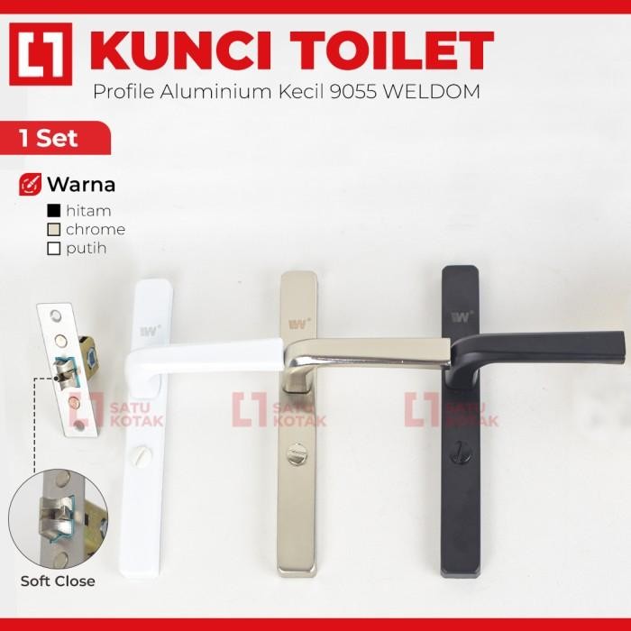 Handle Kunci Pintu Aluminium Kecil 9055 Kamar Mandi Toilet 090 Weldom