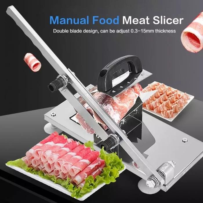 Mesin tong Memotong Pemotong Slice Daging Manual Meat Slicer Cutter