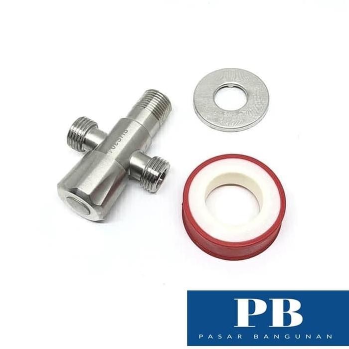 Kran Cabang Kran Shower WC Stop Kran T Shower Stainless Steel