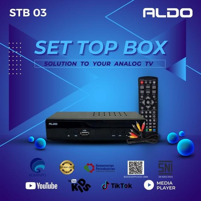 [Expert] Set Top Box STB + USB Wifi + HDMI Kabel Paket Komplit Aldo DVB T2