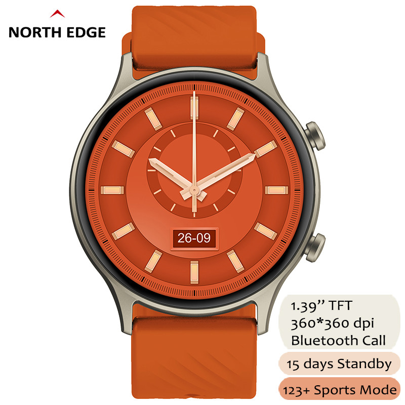 NORTH EDGE jam tangan pintar NL73 Pria Wanita, panggilan Bluetooth