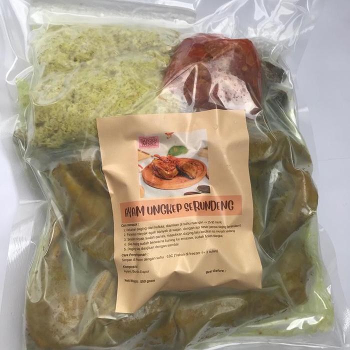 

Ayam Pejantan Ungkep Bumbu Kuning 1 ekor - Serundeng dan Sambal Bawan