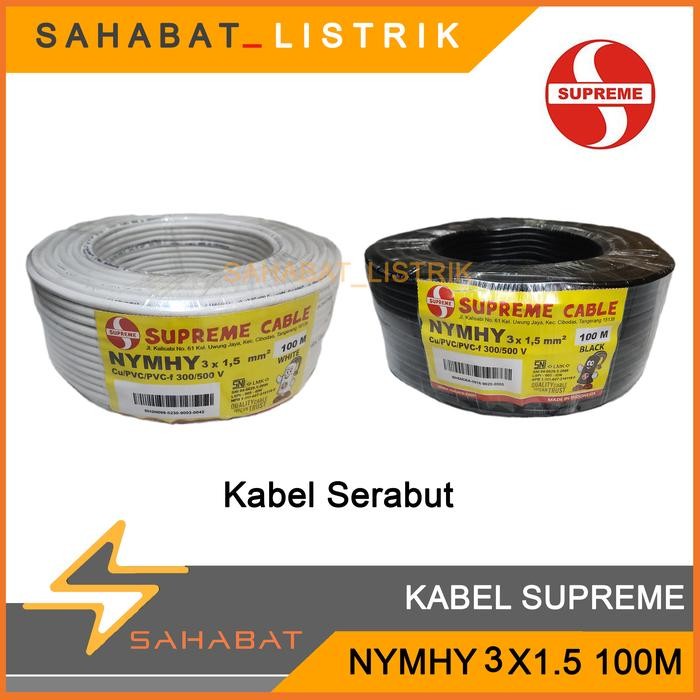 Kabel Supreme Serabut Nymhy Black 3X1.5 100M