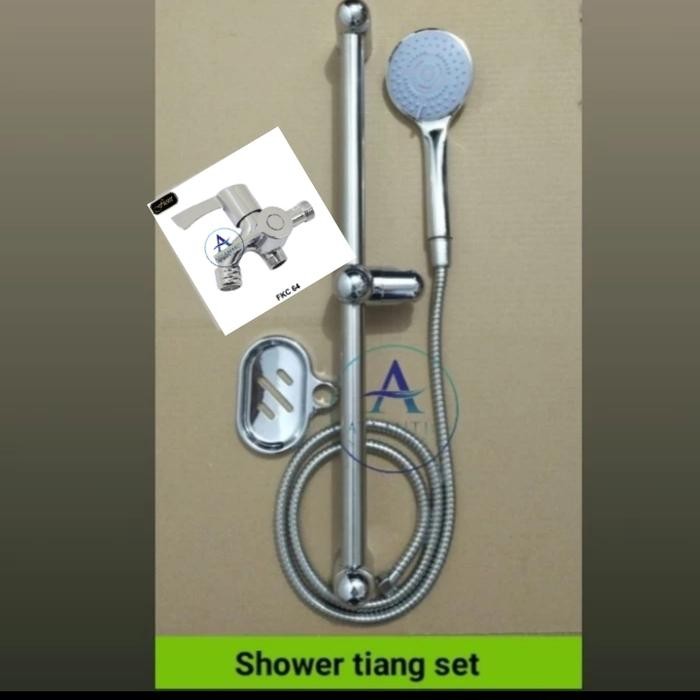 Paket Tiang+Shower+Kran Cabang/Paket Hand Shower Tiang+ Kran Cabang